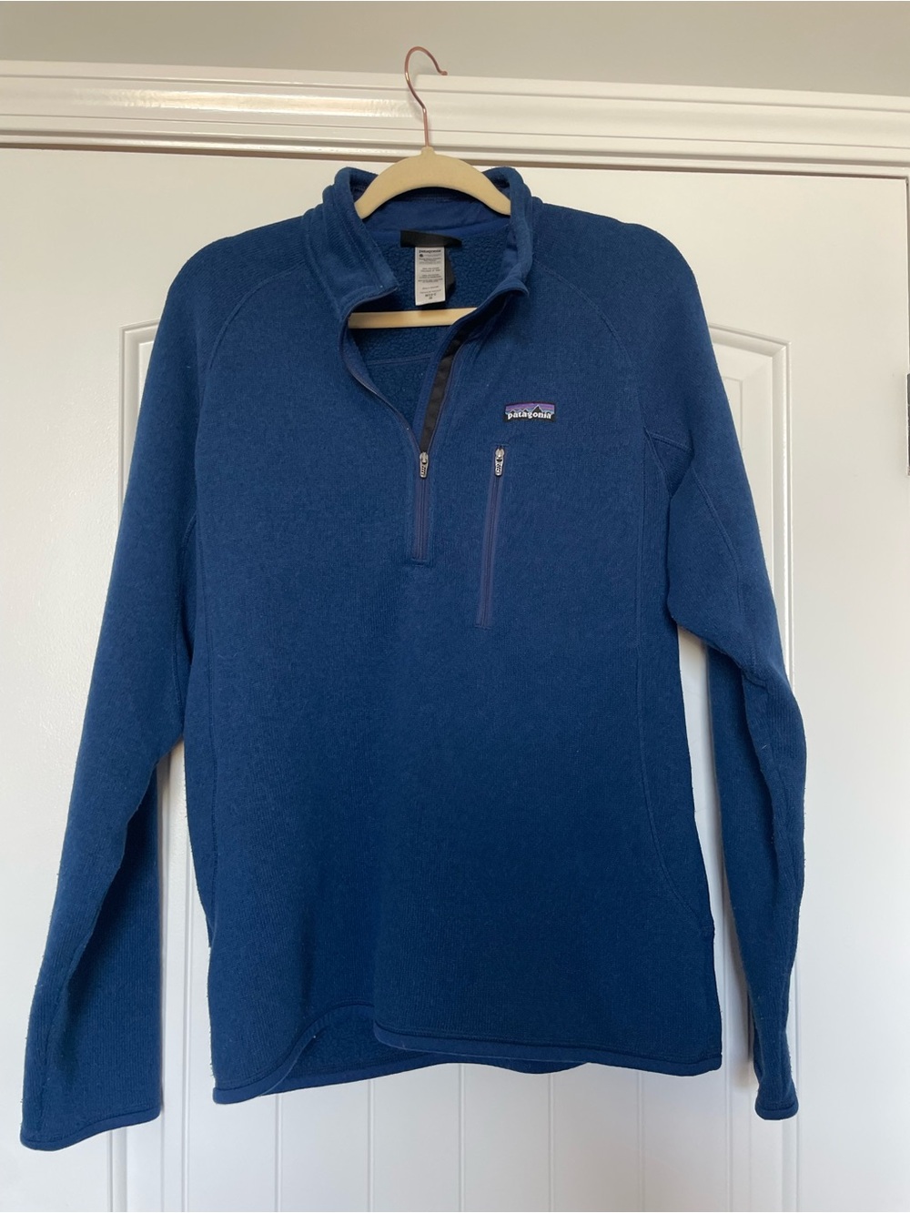 Patagonia Men's Dark Blue Quarter-Zip Fleece Pullover